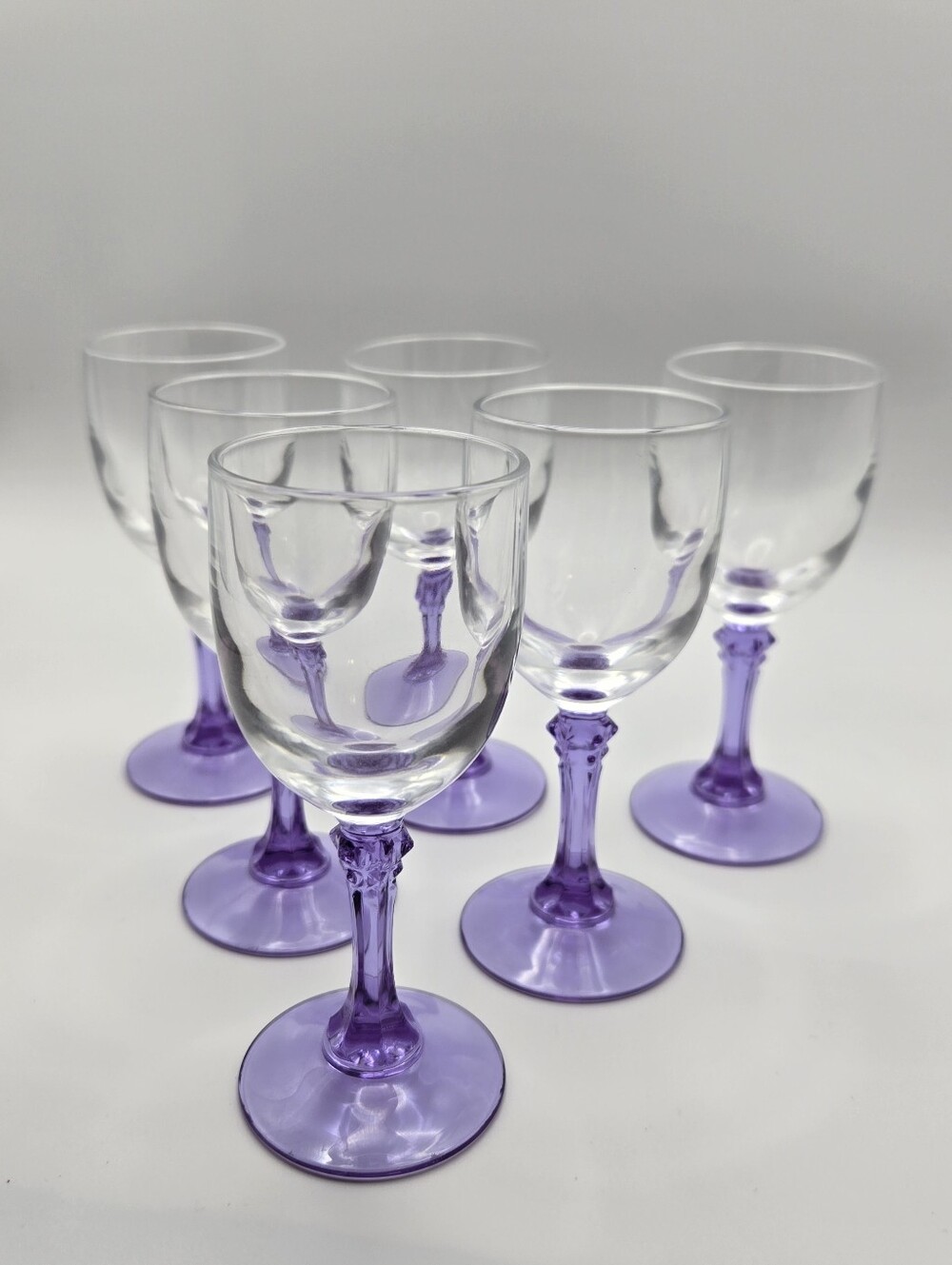 Vintage Cristal d'Arques Lude Lilas Aperitif Glasses Set Of 6